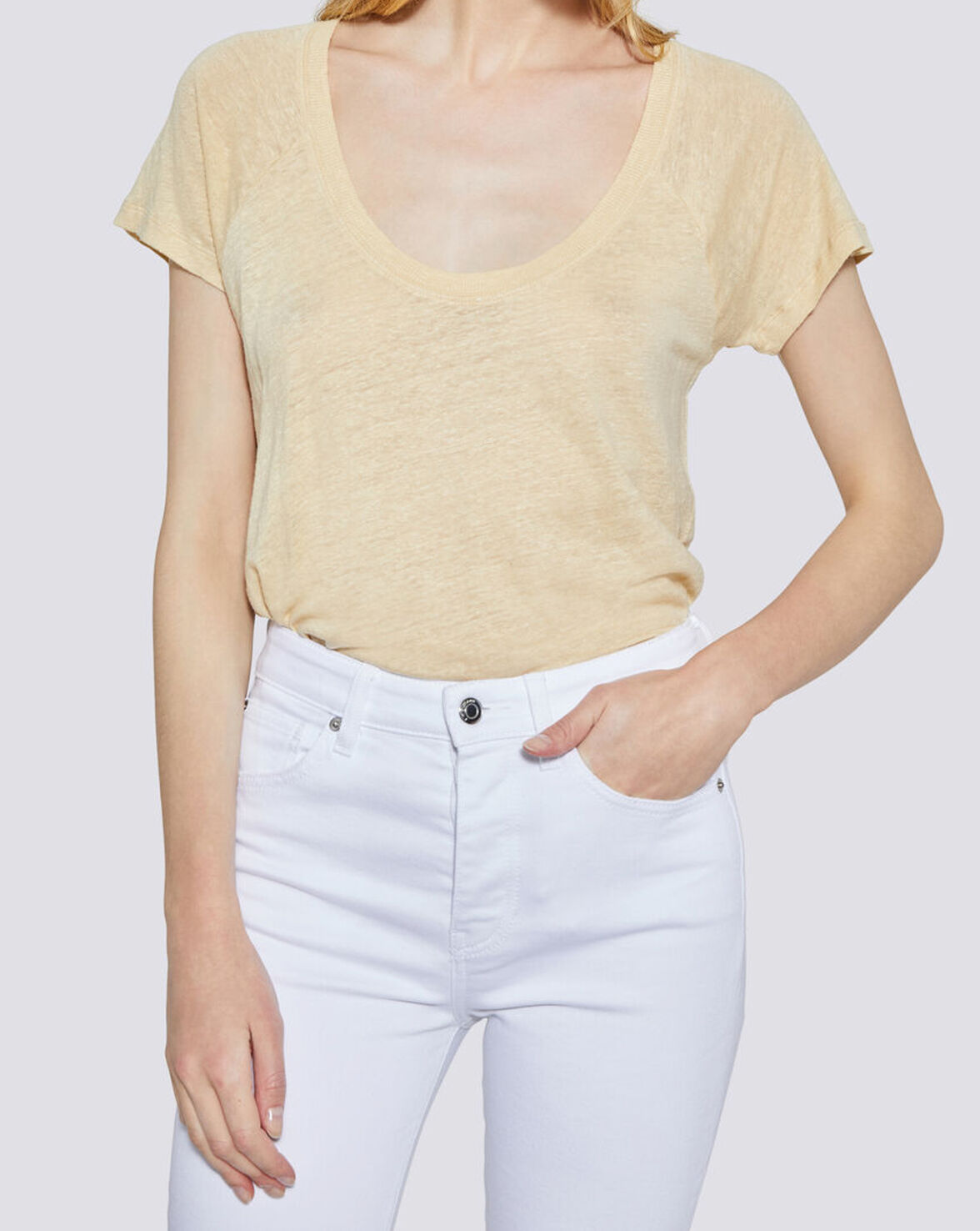 HOLSEN SHORT SLEEVE SCOOP NECK T SHIRT image number null